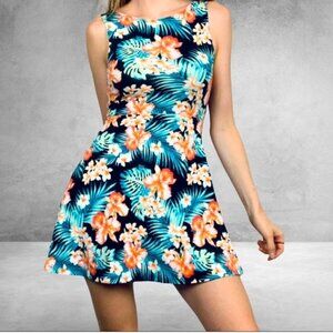 VS Pink tropical hawaiian floral skater dress S